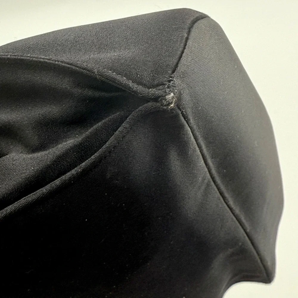 VTG Koret Black Satin Evening Bag Mother of Pearl Enamel Frame Gold Tone Clutch